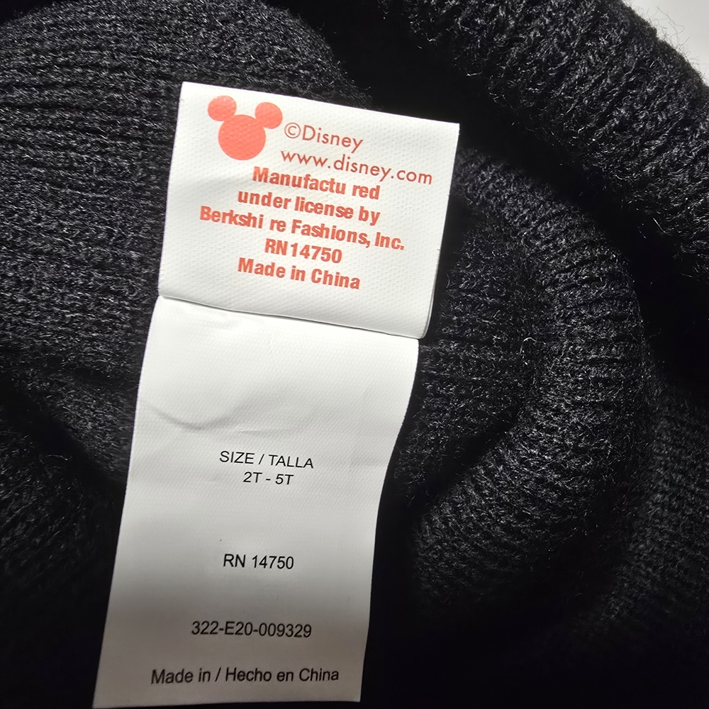Mouse Kids Winter Hat and Glove Set - Black and Red, Size 2T - 5T - Picture 3 of 6